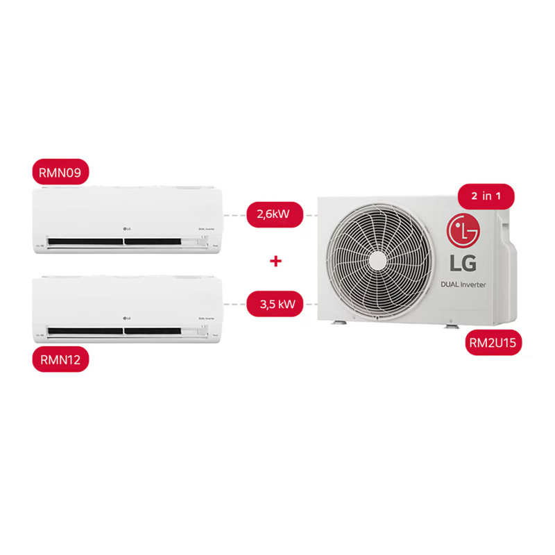 LG klima uređaj RAC multi RM2S21 dual komplet